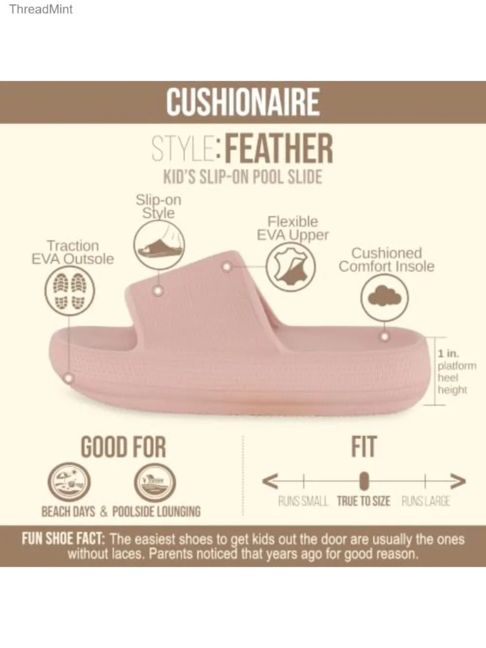 Kids Cloud Slides Waterproof EVA Pool Sandals Slip On